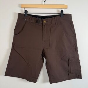 PrAna Men's Stretch Zion Cargo Shorts 32Wx10L Brown Outdoor Casual Hiking Trail